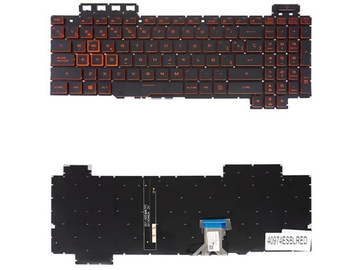 Spanish Keyboard AEBKL403010 for Asus TUF Gaming FX504 FX505 with red backlight