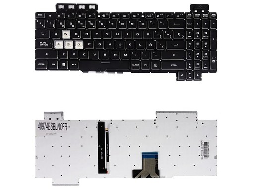 Clavier Espagnol AEBKL403010 pour Asus TUF Gaming FX504 FX505 Rétroéclairé