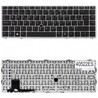 Clavier espagnol pour HP EliteBook Folio 9470m 9480m avec référence 702843-001 et cadre argenté.