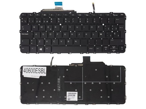Clavier espagnol 850915-071 pour HP EliteBook Folio G1, rétroéclairé et sans cadre
