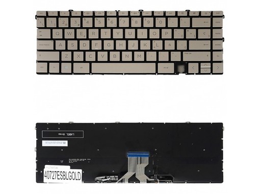 Clavier Espagnol L94518-001 pour HP Envy x360 13-AY 13-BA Doré Rétroéclairé