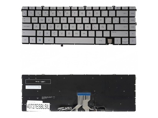 Clavier espagnol L94518-001 pour HP Envy x360 13-AY, 13-BA, 13-BD - Argent Rétroéclairé