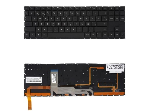 Clavier espagnol L87603-151 pour HP Omen 15-EK 15-EN avec rétroéclairage RGB.