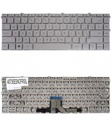 Spanish Keyboard L96524-001 for HP Pavilion x360 14-DW 14-DV frameless silver color