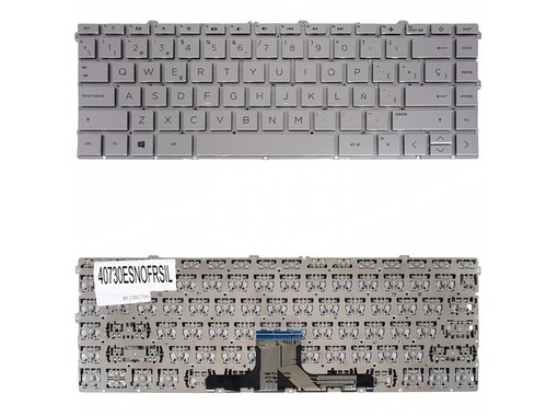 Spanische Tastatur L96524-001 für HP Pavilion x360 14-DW 14-DV rahmenlos silberfarben