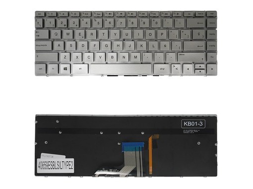 Clavier Espagnol 920694-071 pour HP Spectre X360 13-AC Argent Rétroéclairé