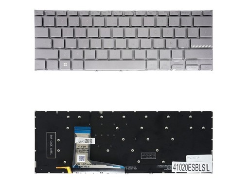 Spanish Keyboard 90NB0WP2-R30US1 for Asus VivoBook 14 X1402 X1403. Backlit and silver color.