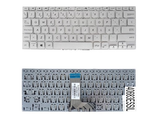 Spanische Tastatur 0KNB0-2612US00 für Asus VivoBook 14 X409 X412 Silber