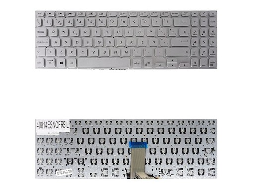 Spanish Keyboard for Asus Vivobook S15 S530 0KNB0-563DCB00 frameless silver color