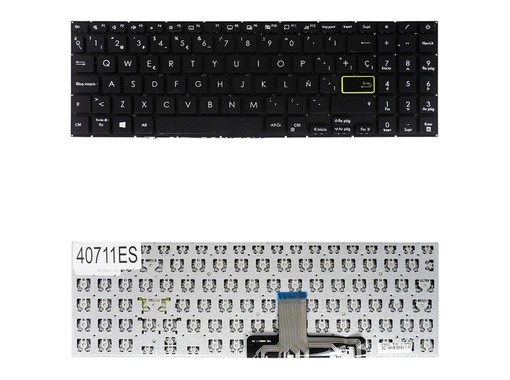 Clavier espagnol 40711ES pour Asus Vivobook X521 S533 E510 sans cadre