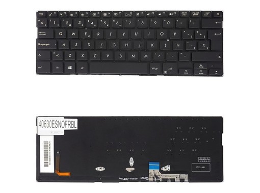 Teclado español para Asus ZenBook 13 UX331U con part number 0KNB0-2629US00, retroiluminado y sin marco.