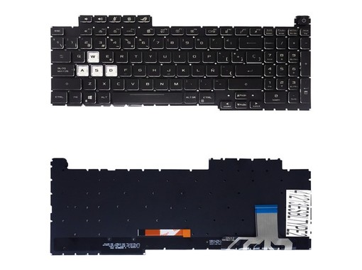 Spanische Tastatur 6037B0237501 für Asus ROG Strix G17 G713 mit 4-Zonen-RGB