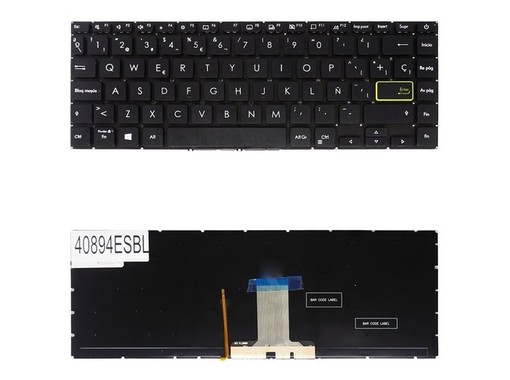 Clavier Espagnol pour Asus VivoBook S14 S433 X421 0KNB0-2820SP00 rétroéclairé