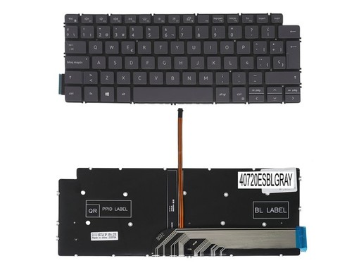 Clavier espagnol pour Dell Latitude 7300 7390 avec référence 7H37T, rétroéclairé et sans cadre.
