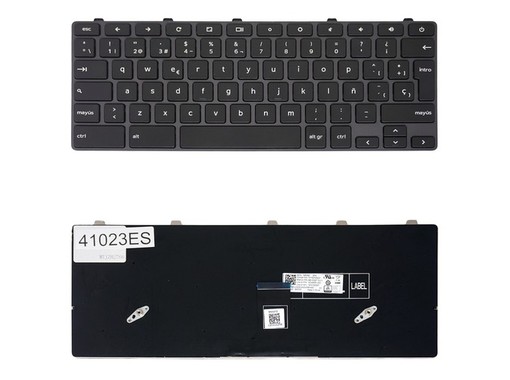Clavier Espagnol pour Dell Chromebook 11 3100 avec référence 0D2DT et touche d'alimentation