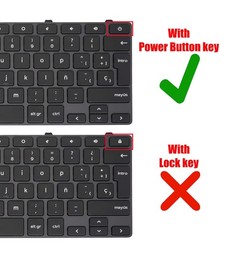 Clavier Espagnol pour Dell Chromebook 11 3100 avec référence 0D2DT et touche d'alimentation
