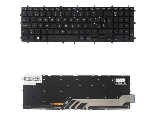 Spanish Keyboard 0X1R2N for Dell G3 3590 and G5 5500, backlit and frameless.
