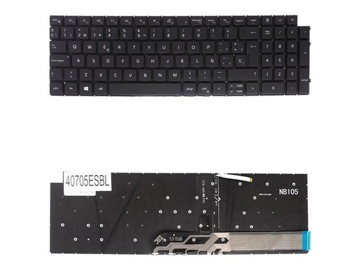 Clavier espagnol MK2CK pour Dell Inspiron 15 7510 5510 rétroéclairé