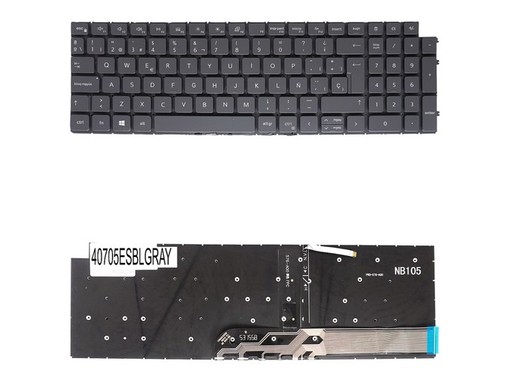 Clavier Espagnol MK2CK pour Dell Inspiron 15 7510 5510 5515 rétroéclairé gris