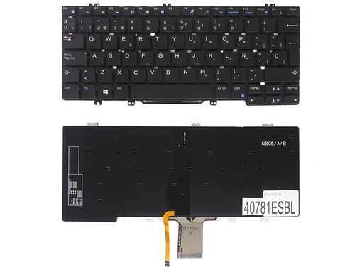 Clavier Espagnol rétroéclairé 346TJ pour Dell Latitude 7280 et 7390