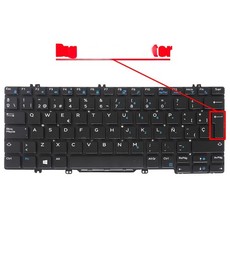 Spanish Keyboard GDRR0 for Dell Latitude 5280 7280 7380 7390 without frame