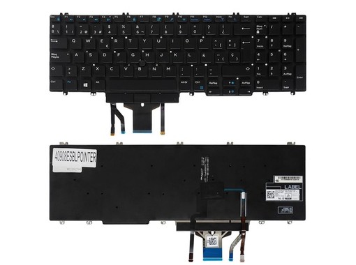 Spanische Tastatur für Dell Precision 7530 7730 mit Pointer und Hintergrundbeleuchtung PK1328J1A01