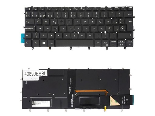 Clavier Espagnol 6Y7DJ pour Dell XPS 13 9370 9380 7390 9305 rétroéclairé