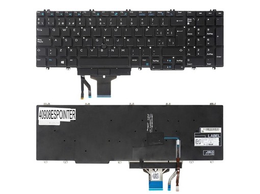Clavier espagnol PK1328J1A01 pour Dell Precision 7530 7740 7540 7730 avec pointeur