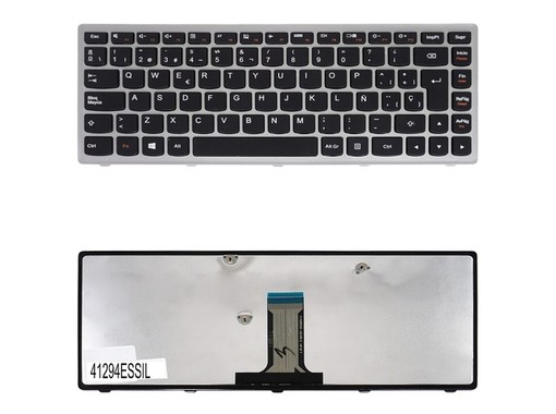 Clavier espagnol AEST6U00010 pour Lenovo G400S G405S Flex 14 avec cadre argenté