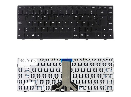 Clavier Espagnol 5N20K69612 pour Lenovo Ideapad 100-14IBD avec cadre