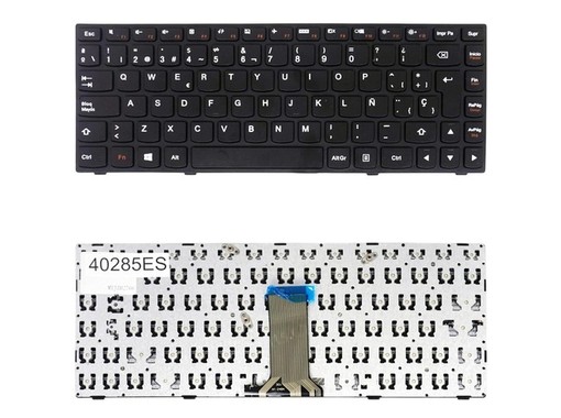 Teclado Espanhol 25214528 para Lenovo Ideapad G40 com moldura