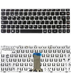 Clavier espagnol pour Lenovo Ideapad G40 avec cadre argenté, référence MP-13P83GR-686