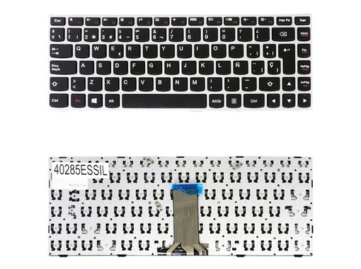 Spanish Keyboard for Lenovo Ideapad G40 with silver frame, reference MP-13P83GR-686