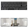 Spanische Tastatur mit Hintergrundbeleuchtung 25214785 für Lenovo Ideapad G50 Z50 B50 mit silbernem Rahmen