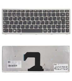 Clavier espagnol 25212321 pour Lenovo IdeaPad U410 avec cadre argenté