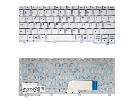 Spanische Tastatur 5CB0K48350 für Lenovo IdeaPad 100S-11IBY - Weiß rahmenlos