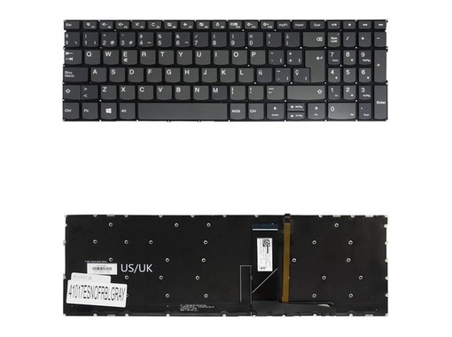 Spanish Keyboard SN20770566 for Lenovo Yoga C740-15IML Gray Backlit