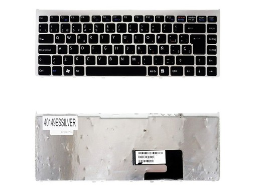 Spanische Tastatur 148084331 für Sony VAIO FW VGN-FW mit silbernem Rahmen