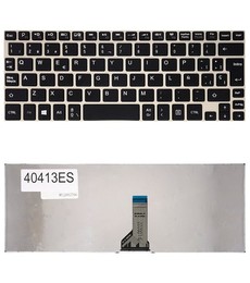 Spanische Tastatur H000062790 für Toshiba Satellite NB10 NB15 mit goldenem Rahmen