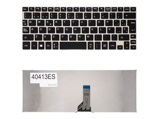 Teclado Español H000062790 para Toshiba Satellite NB10 NB15 con marco dorado