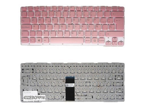 Clavier Espagnol Rose pour Sony Vaio SVE14A SVE14 sans cadre, référence 149118711ES