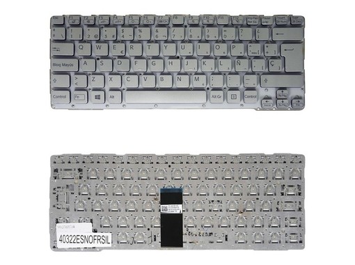Clavier Espagnol 149118711ES pour Sony Vaio SVE14 SVE14A SVS14 Argent Sans Cadre