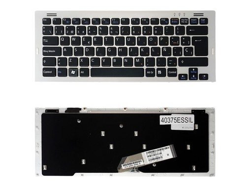Spanish Keyboard for Sony Vaio VGN-SR with silver frame, reference 148088322
