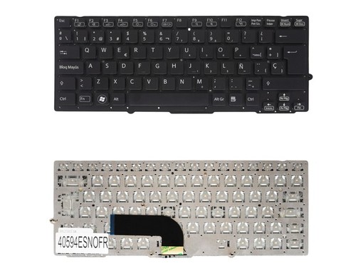 Teclado Espanhol 9Z.N6BLF.101 para Sony Vaio VPC-SA VPC-SB sem moldura