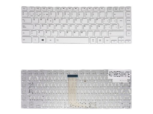 Teclado Espanhol Branco 9Z.N7SSQ.10R para Toshiba Satellite C800 L800