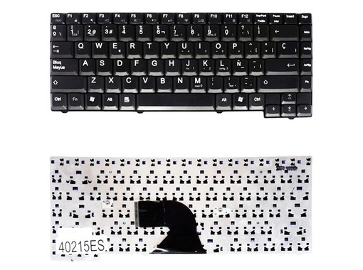 Teclado Español MP-04273US-5281 para Toshiba Satellite L40 y L45, color negro con marco.