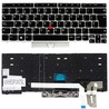 Teclado Español 01YP240 para Lenovo ThinkPad E480 T490 con Pointer y marco plateado