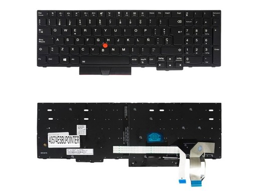Clavier espagnol pour Lenovo ThinkPad E580 E590 avec P/N 01YP680, rétroéclairé et avec pointeur