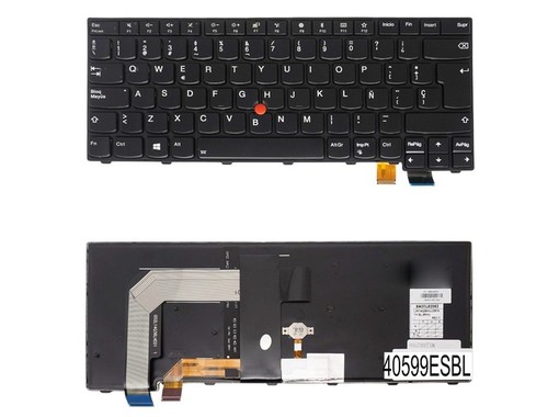 Clavier Espagnol pour Lenovo ThinkPad T460P T470P avec Pointeur et Rétroéclairage 00UR358