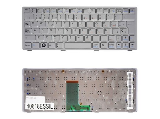 Teclado Español AESY2E00010 para Sony Vaio VPC-W111 con marco, color plata